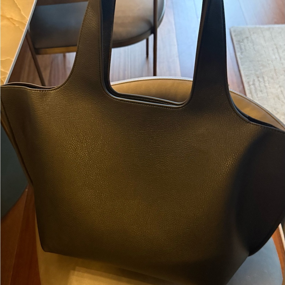 Black Leather Tote Bag